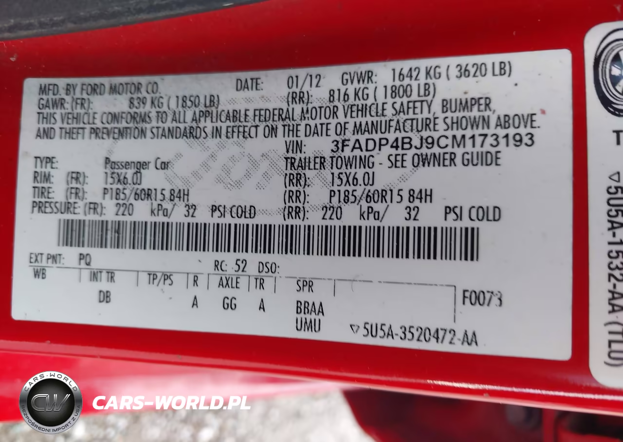 2012 Ford Fiesta Se VIN:3FADP4BJ9CM173193 - 9