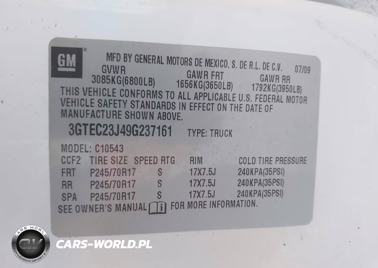 2009 GMC Sierra C1500 Sle VIN:3GTEC23J49G237161 - 9
