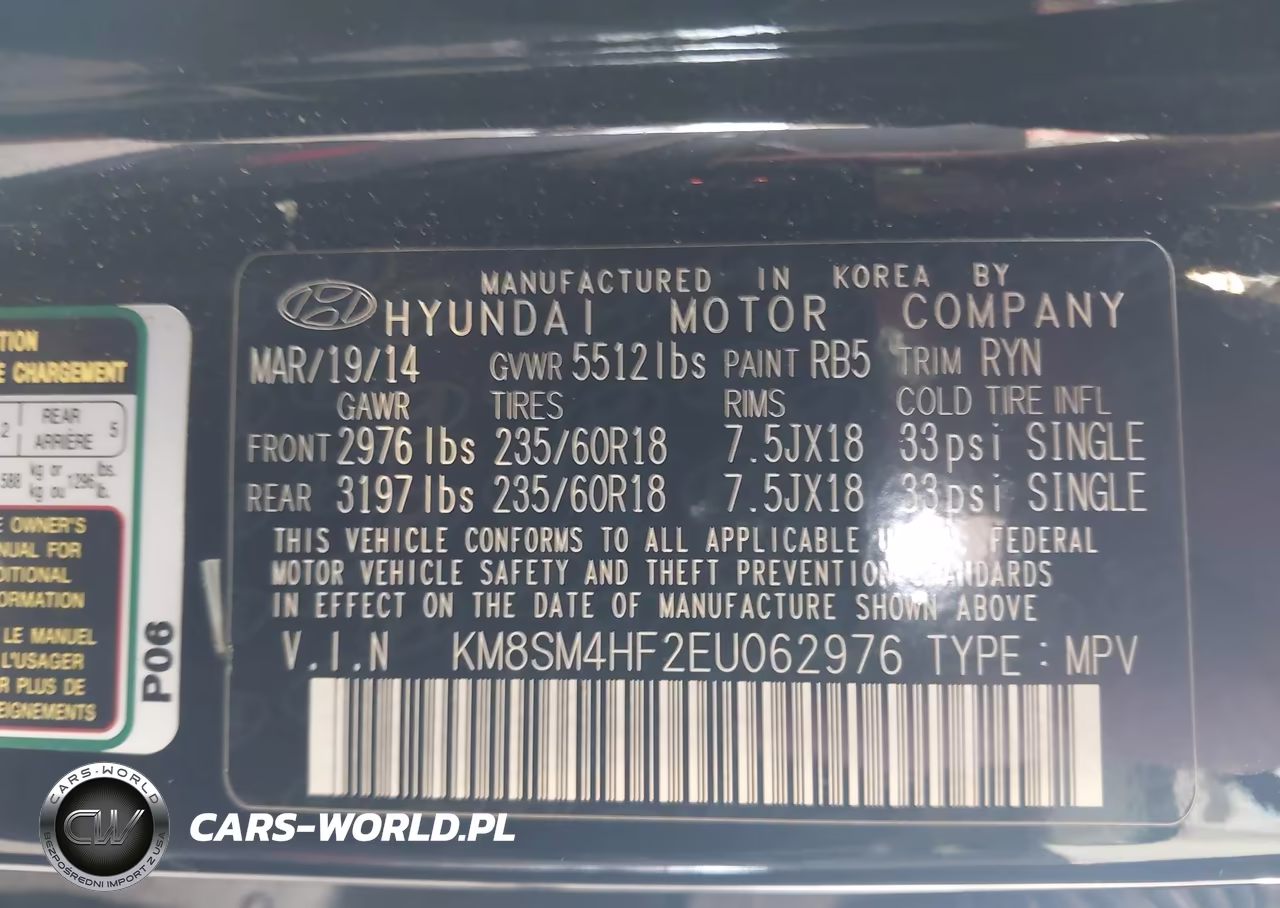 2014 Hyundai Santa Fe Gls VIN:KM8SM4HF2EU062976 - 9