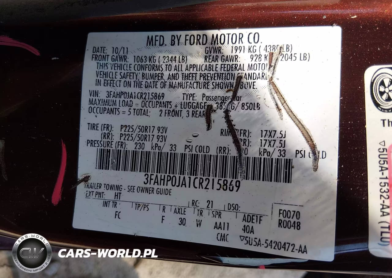 2012 Ford Fusion Sel VIN:3FAHP0JA1CR215869 - 9