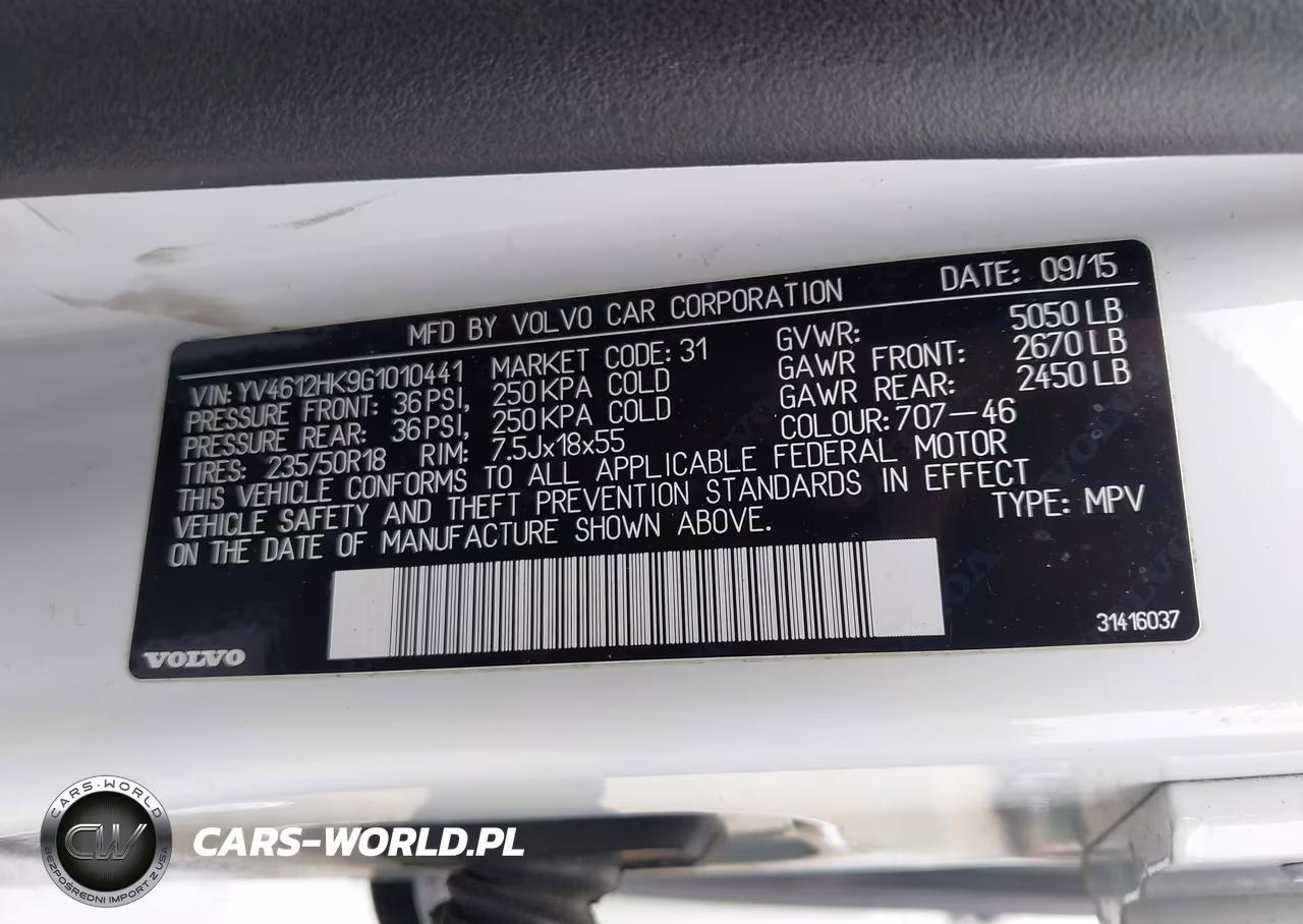2016 Volvo V60 Cross Country T5 VIN:YV4612HK9G1010441 - 9