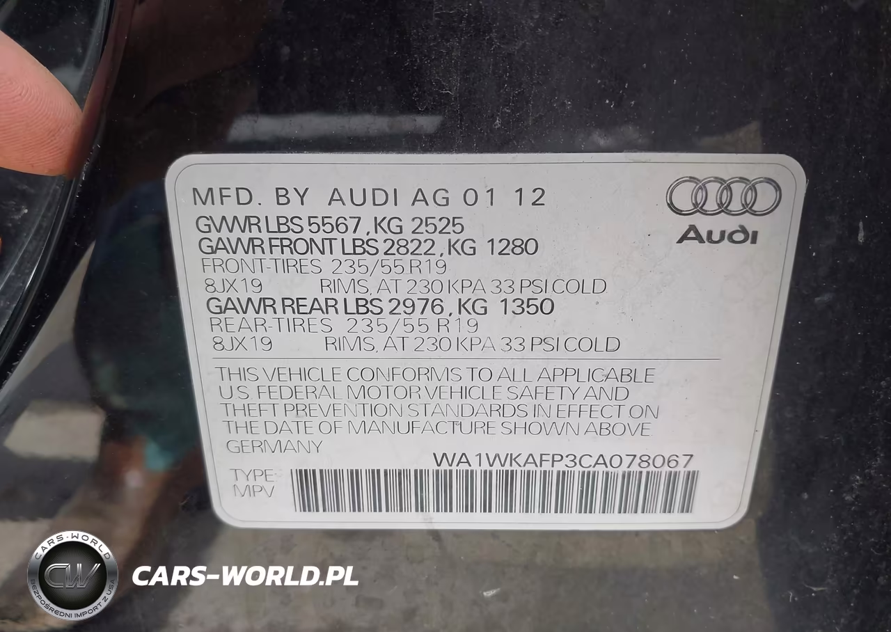2012 Audi Q5 3.2 Premium VIN:WA1WKAFP3CA078067 - 9