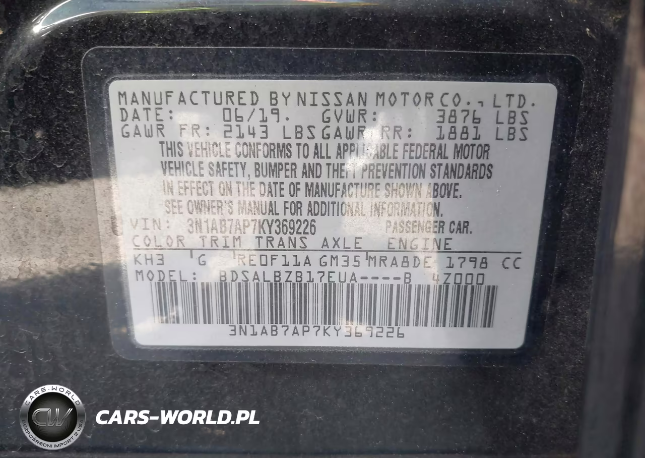 2019 Nissan Sentra S VIN:3N1AB7AP7KY369226 - 9