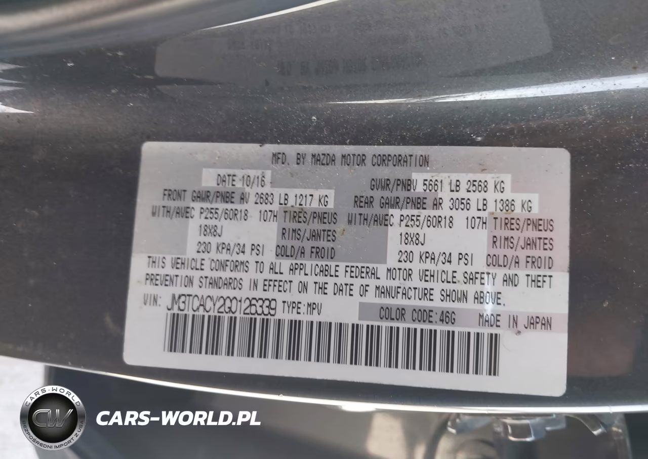 2016 Mazda Cx-9 Touring VIN:JM3TCACY2G0126339 - 9