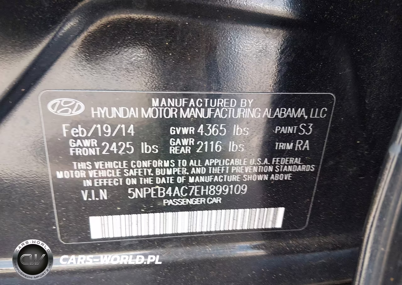 2014 Hyundai Sonata Gls VIN:5NPEB4AC7EH899109 - 9