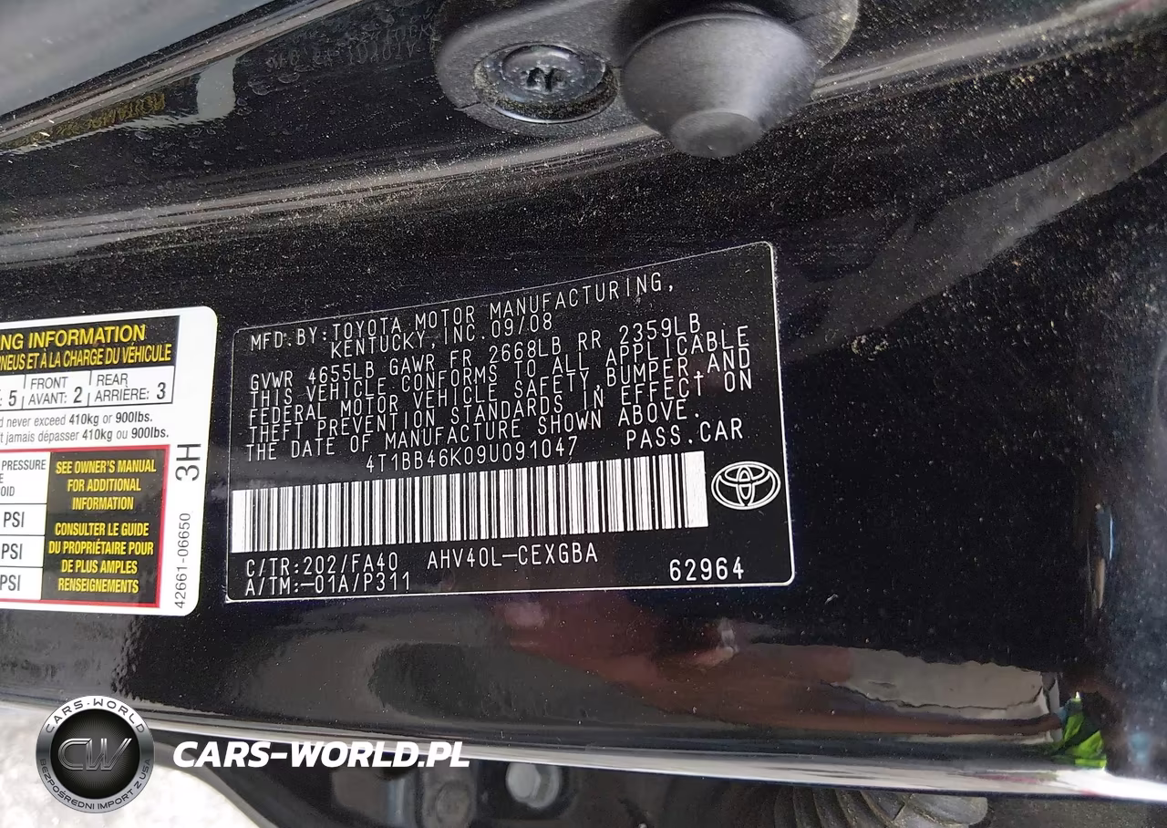 2009 Toyota Camry Hybrid VIN:4T1BB46K09U091047 - 9