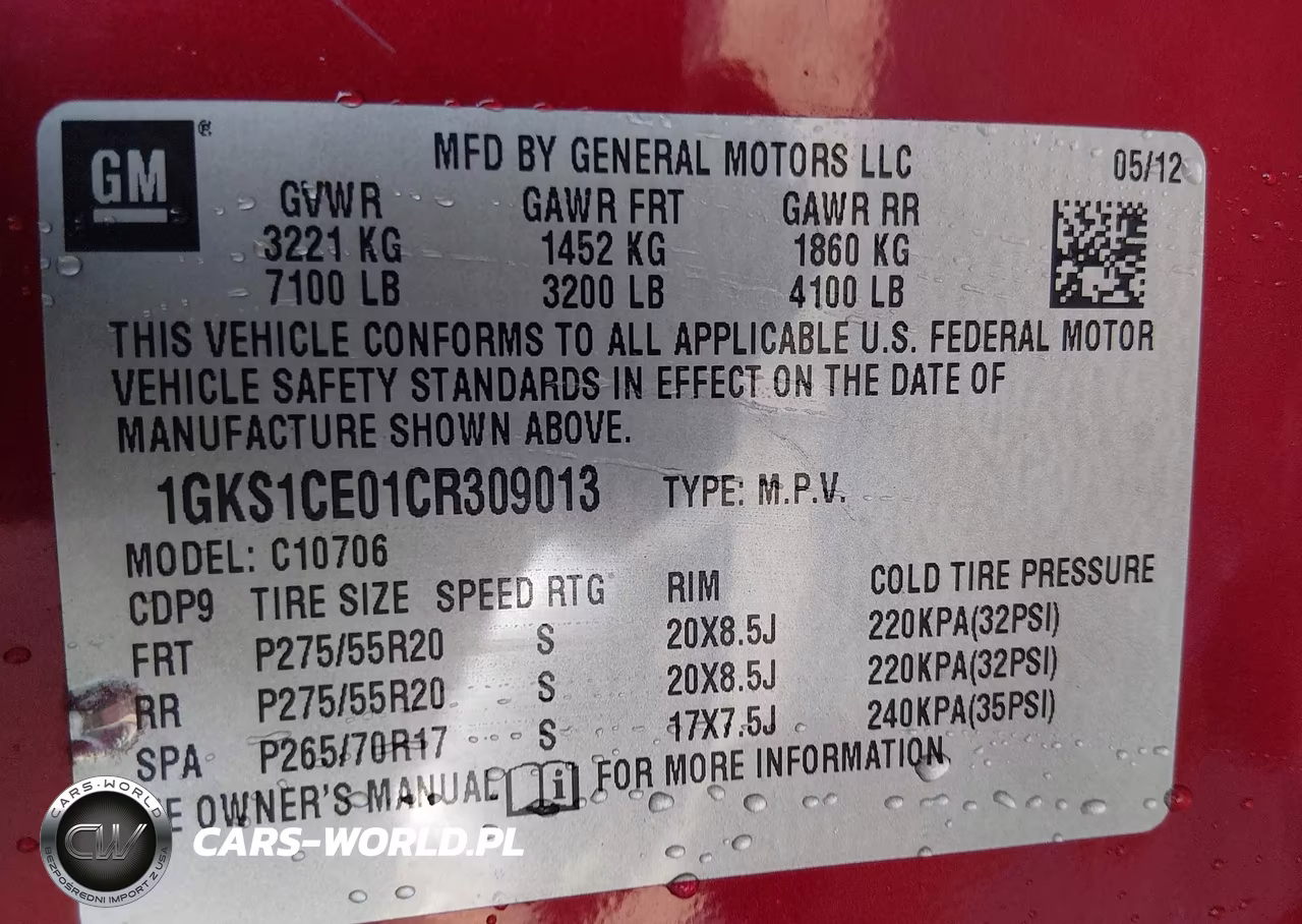 2012 GMC Yukon Slt VIN:1GKS1CE01CR309013 - 9