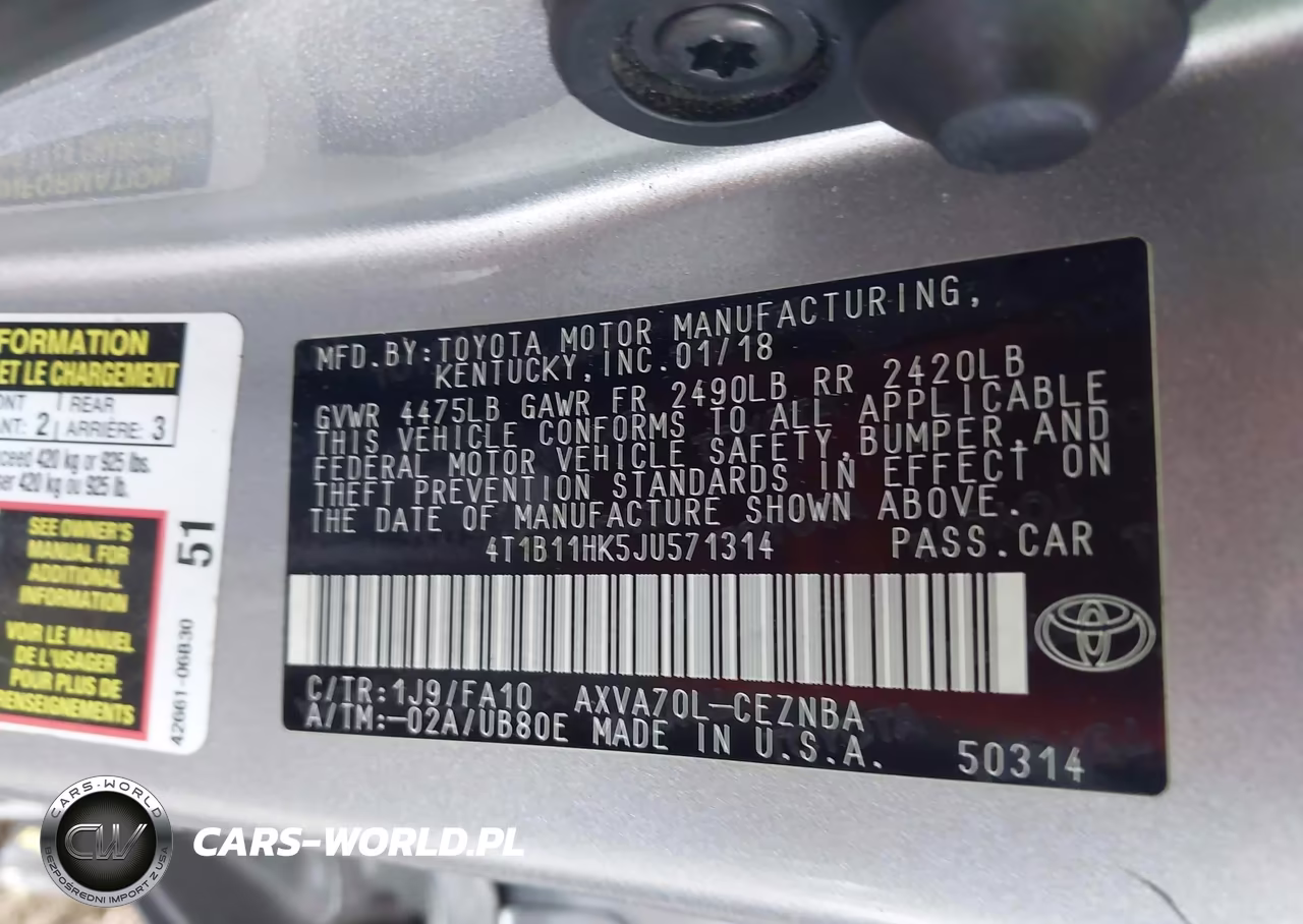 2018 Toyota Camry Le VIN:4T1B11HK5JU571314 - 9