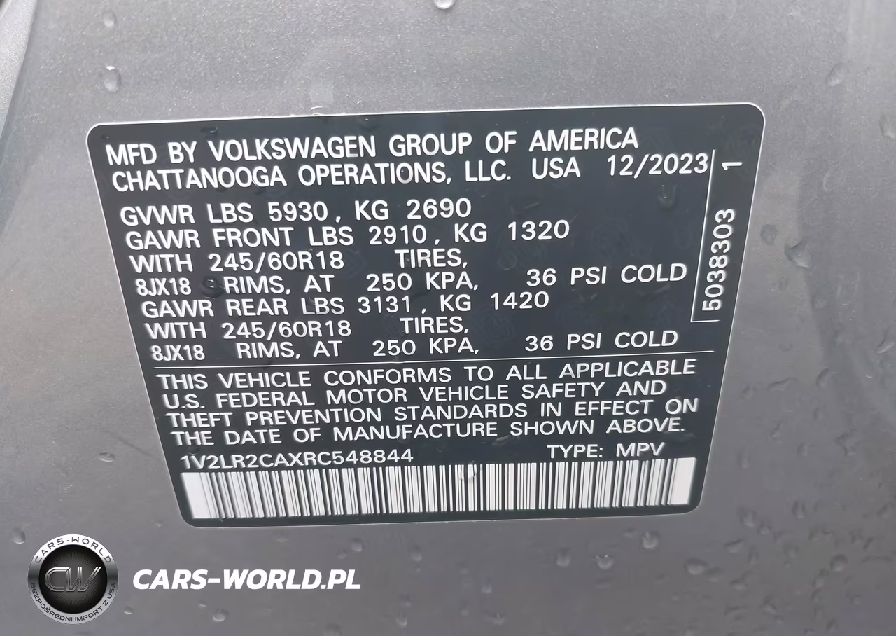 2024 Volkswagen Atlas 2.0T Se VIN:1V2LR2CAXRC548844 - 9