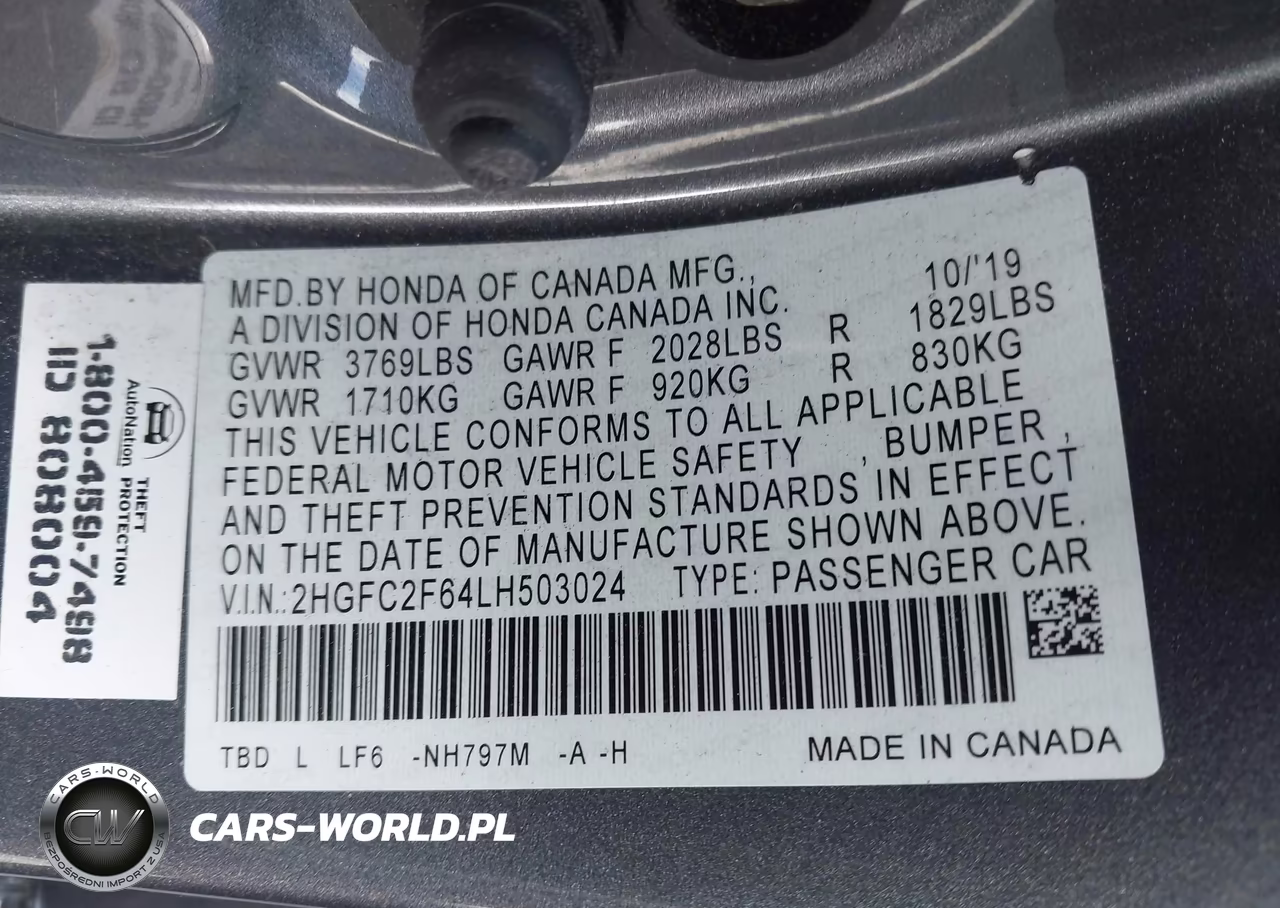 2020 Honda Civic Lx VIN:2HGFC2F64LH503024 - 9