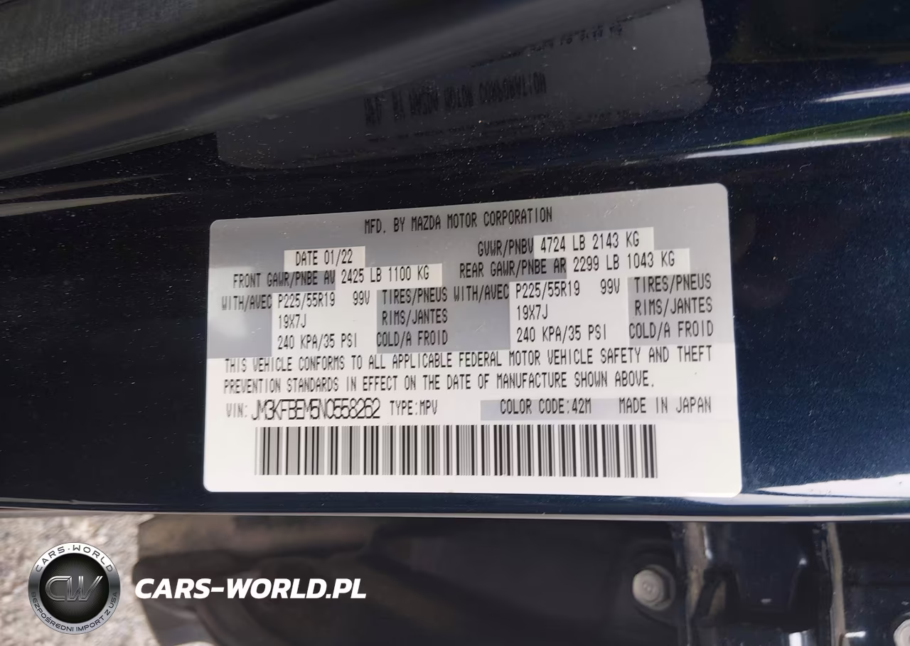 2022 Mazda Cx-5 2.5 S Premium Plus VIN:JM3KFBEM5N0558262 - 9