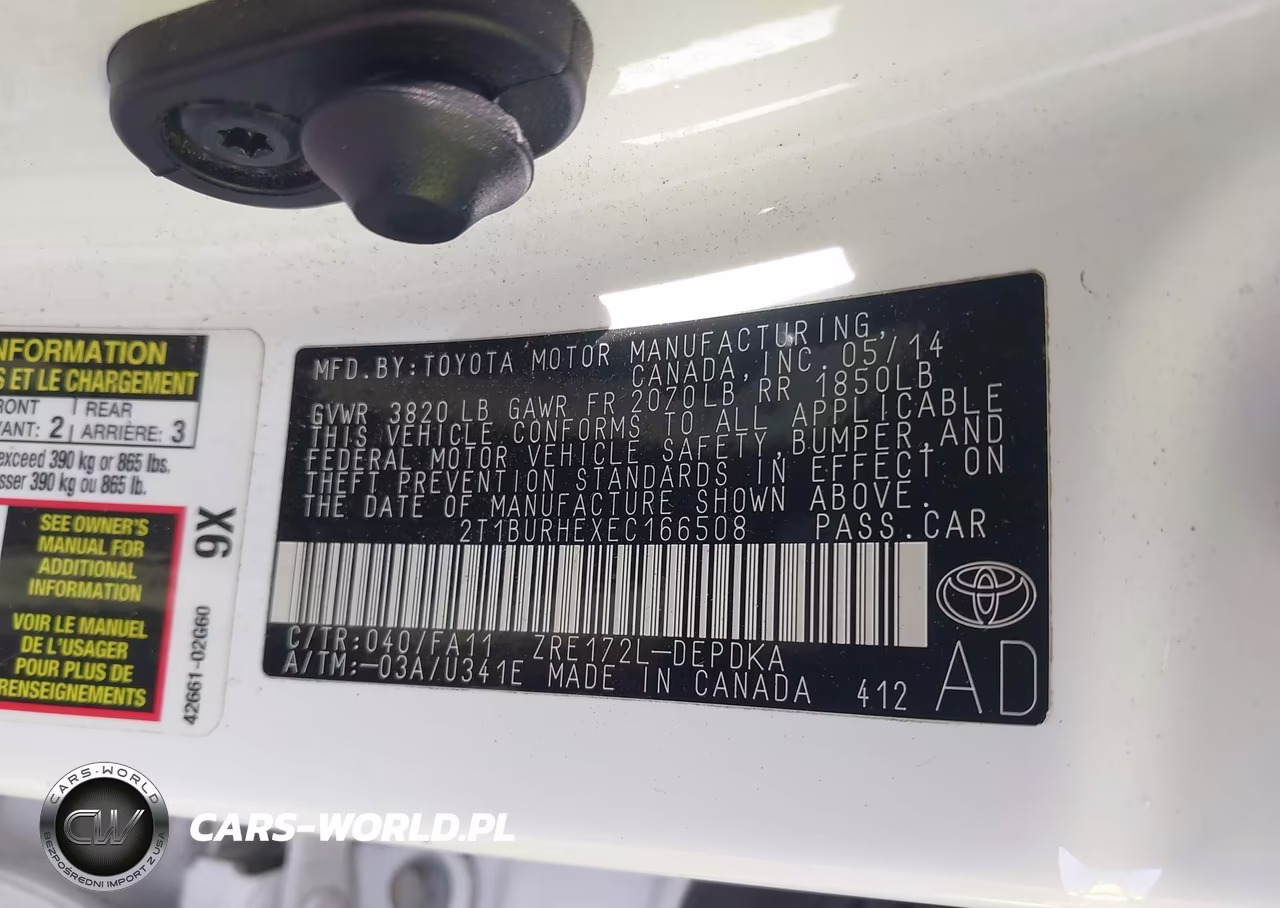 2014 Toyota Corolla L VIN:2T1BURHEXEC166508 - 9