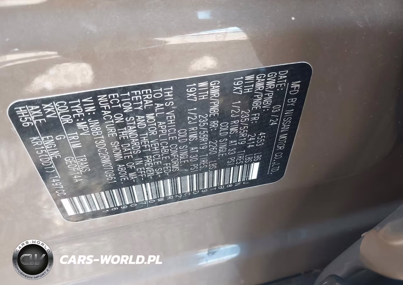 2024 Nissan Rogue Platinum Fwd VIN:JN8BT3DC2RW070961 - 9