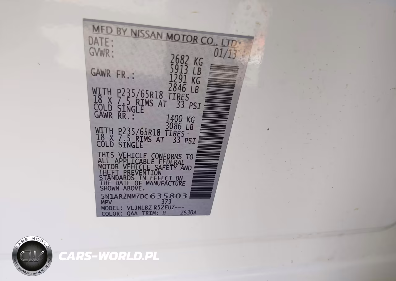 2013 Nissan Pathfinder S VIN:5N1AR2MM7DC635803 - 9