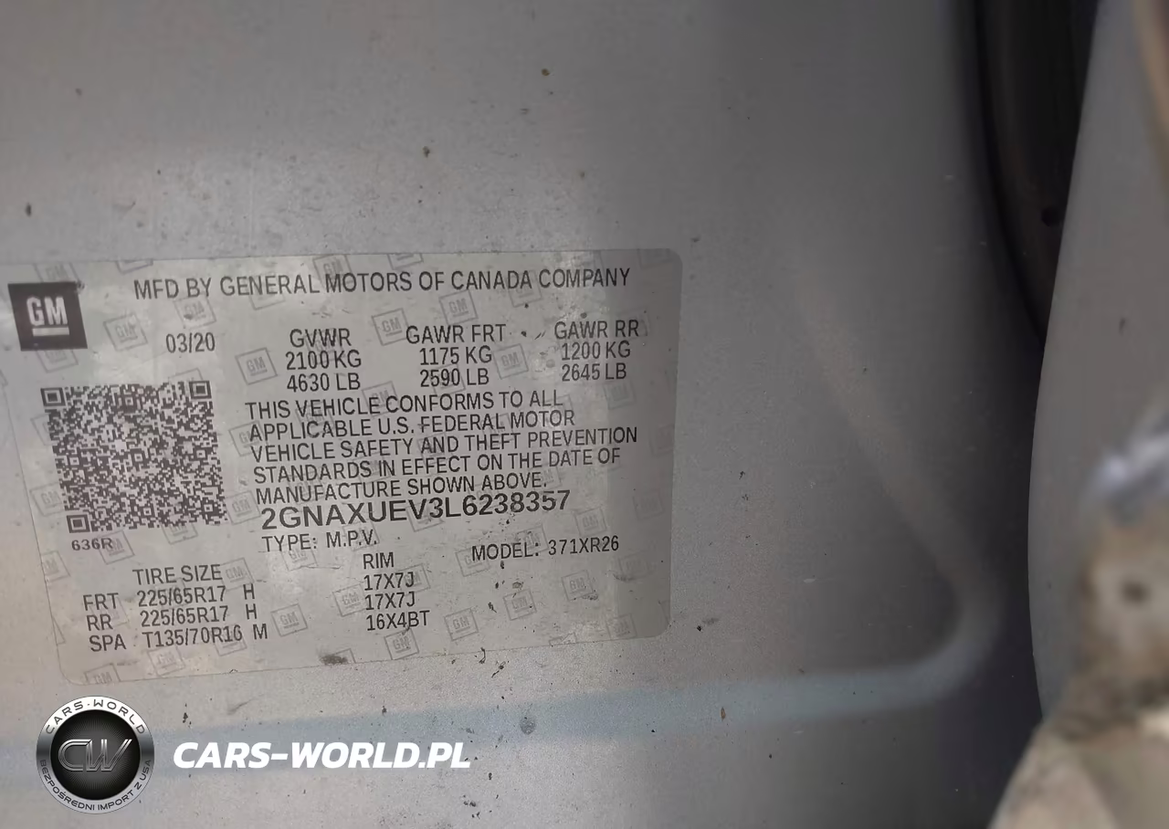 2020 Chevrolet Equinox Awd Lt 1.5L Turbo VIN:2GNAXUEV3L6238357 - 9