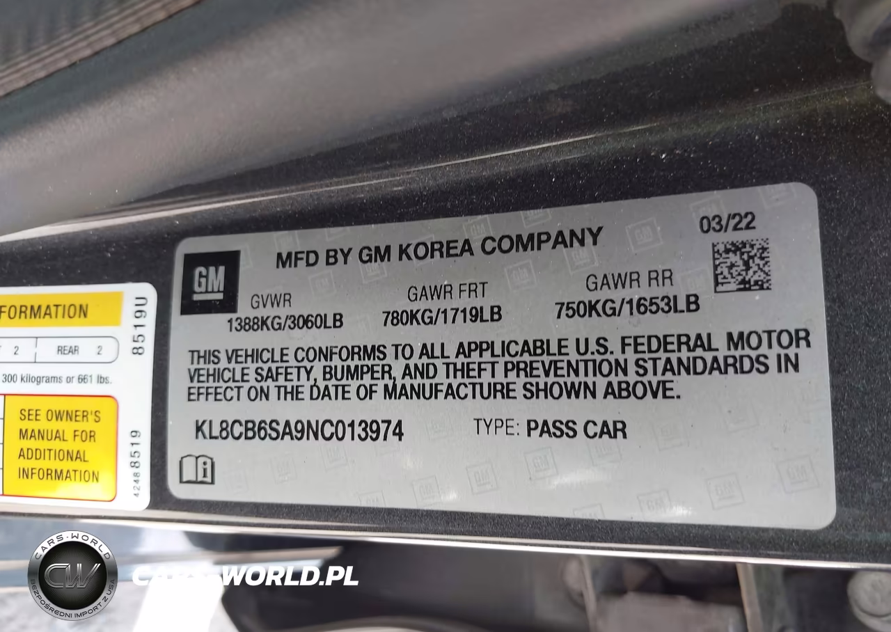 2022 Chevrolet Spark Fwd Ls Automatic VIN:KL8CB6SA9NC013974 - 9