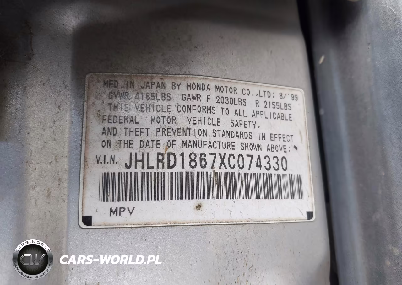 1999 Honda Cr-V Ex VIN:JHLRD1867XC074330 - 9