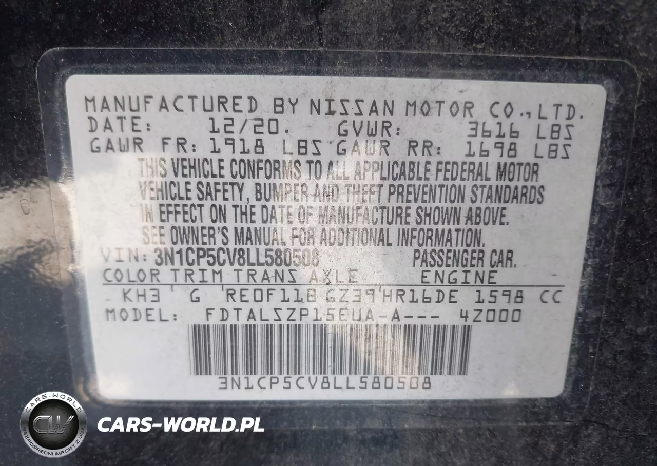 2020 Nissan Kicks Sv Xtronic Cvt VIN:3N1CP5CV8LL580508 - 9
