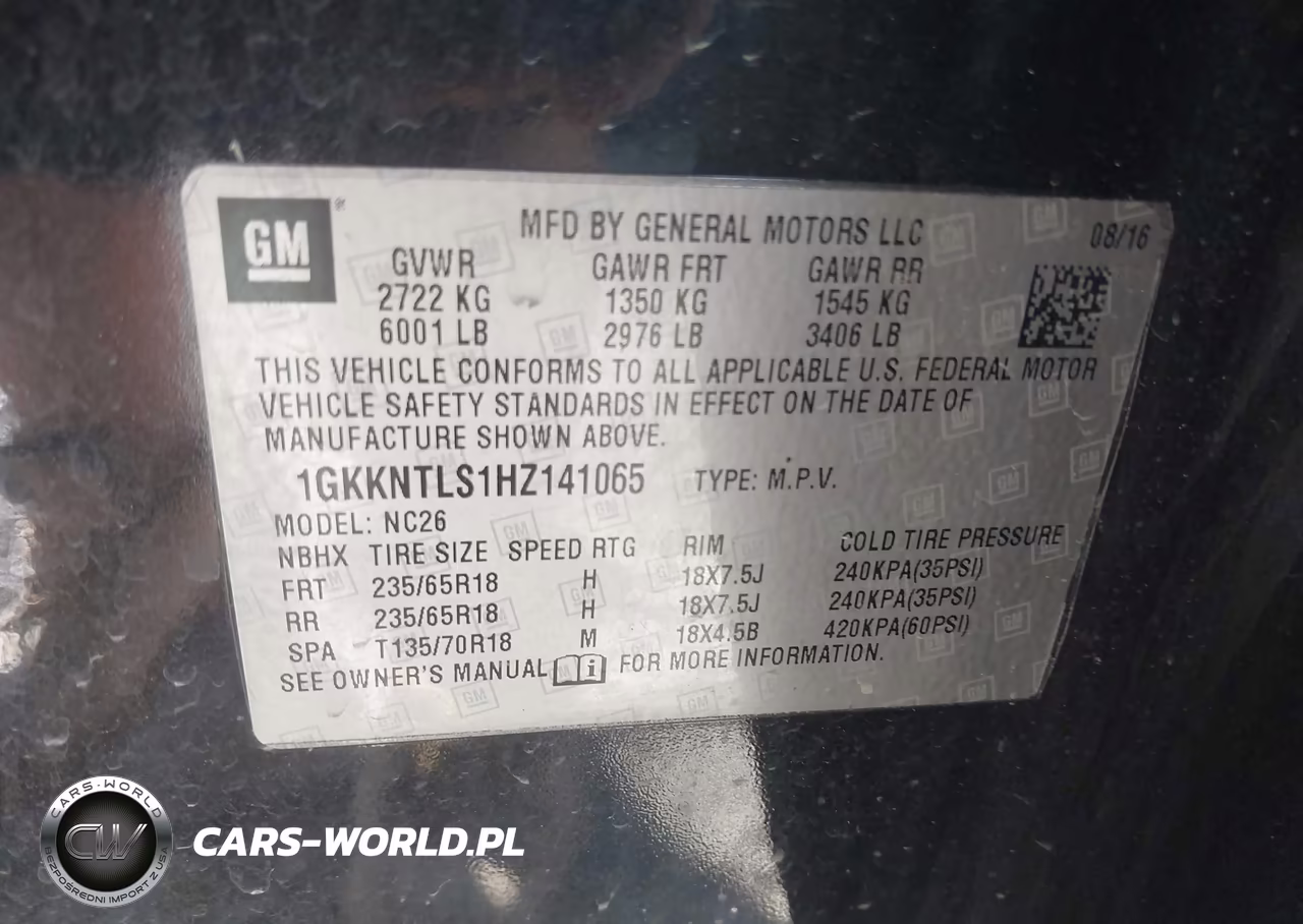 2017 GMC Acadia Sle-2 VIN:1GKKNTLS1HZ141065 - 9