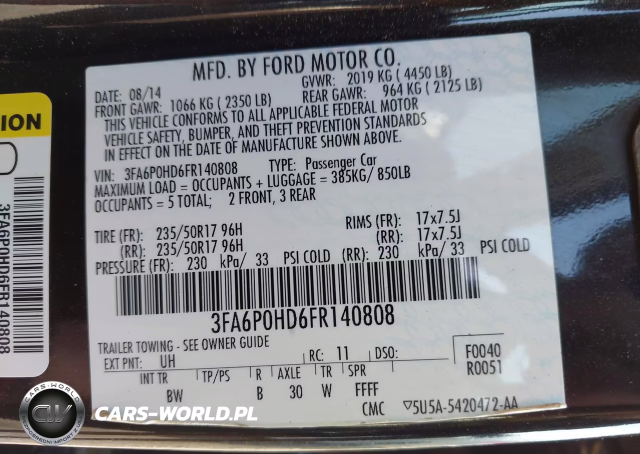 2015 Ford Fusion Se VIN:3FA6P0HD6FR140808 - 9