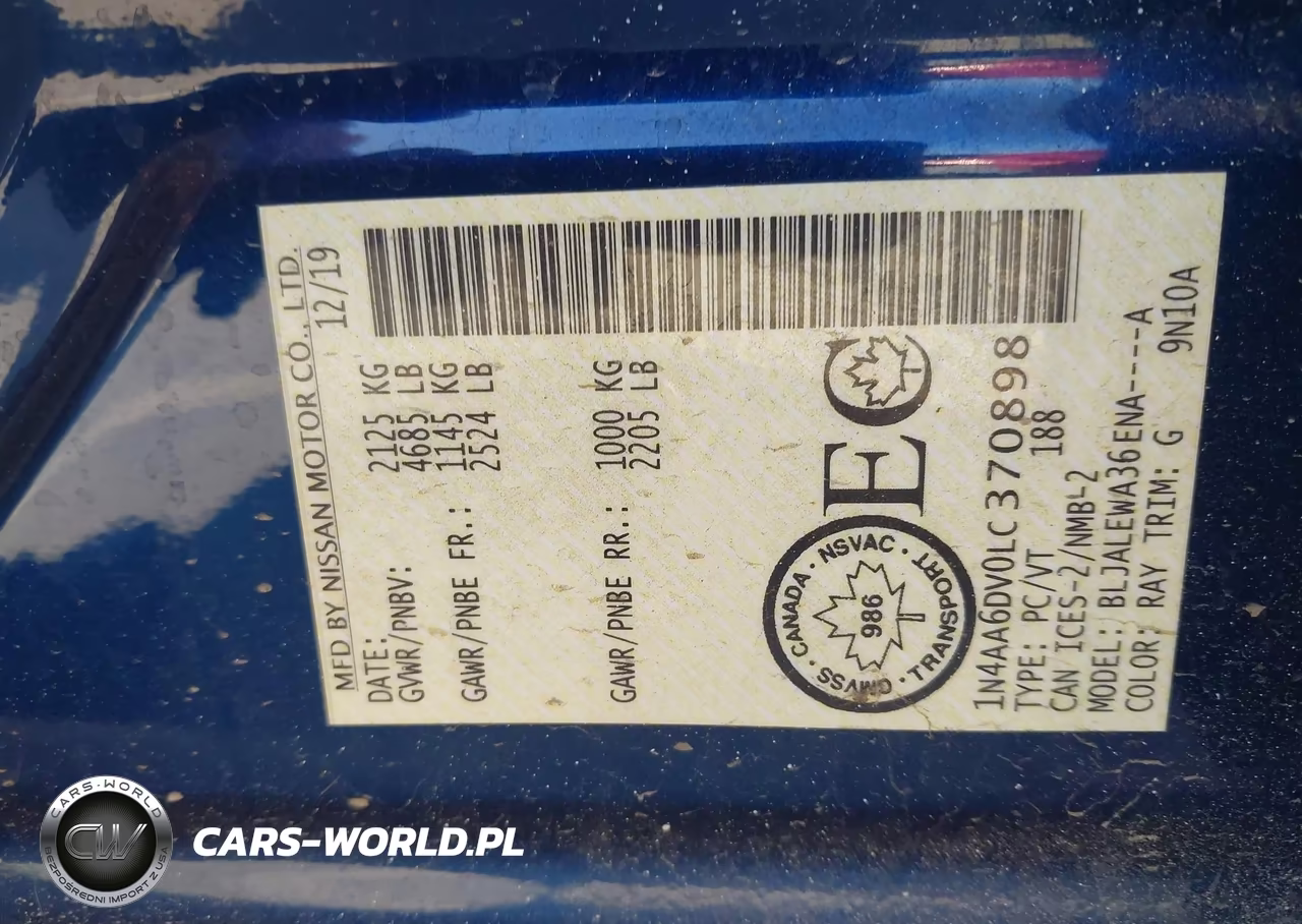 2020 Nissan Maxima Sl Xtronic Cvt VIN:1N4AA6DV0LC370898 - 9