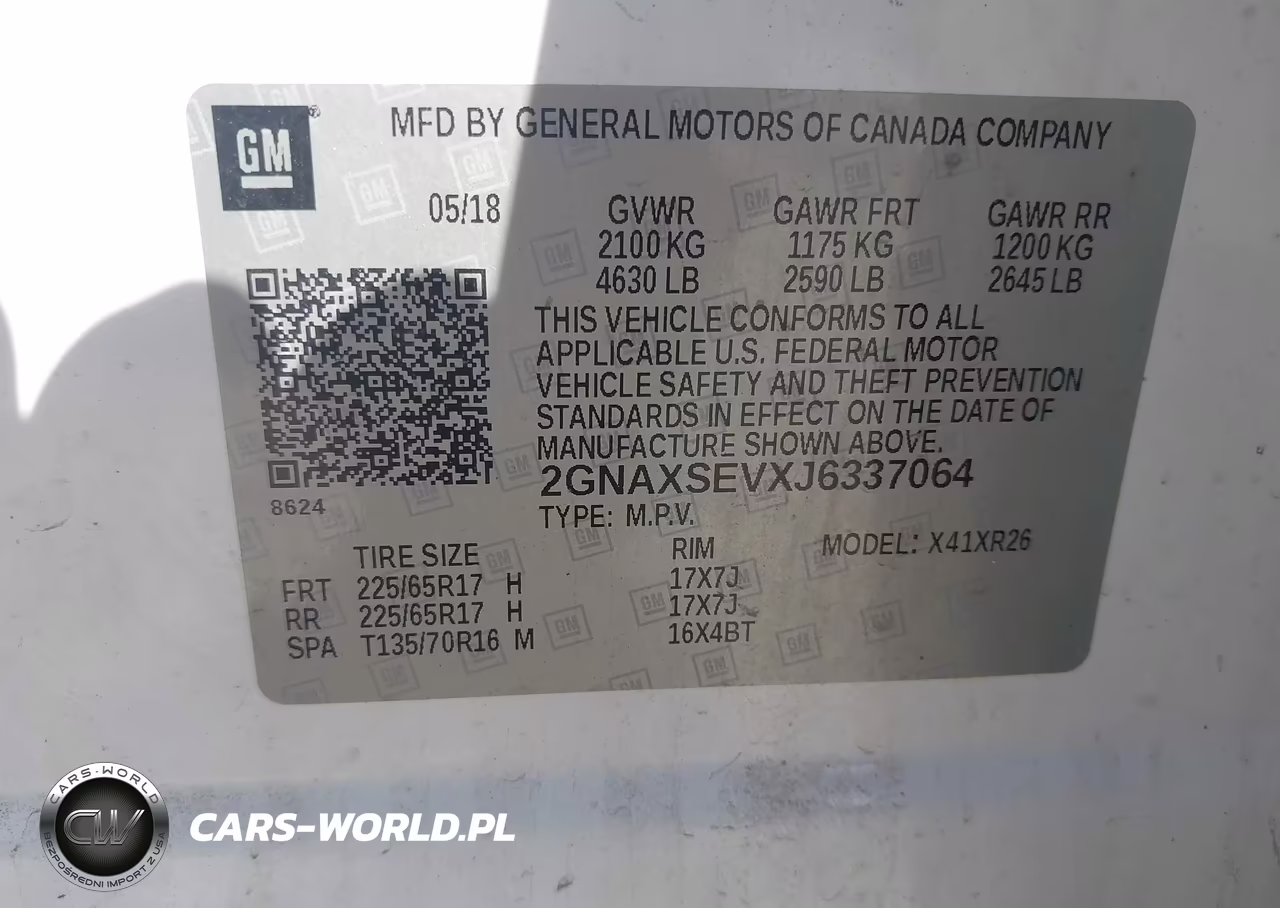 2018 Chevrolet Equinox Lt VIN:2GNAXSEVXJ6337064 - 9