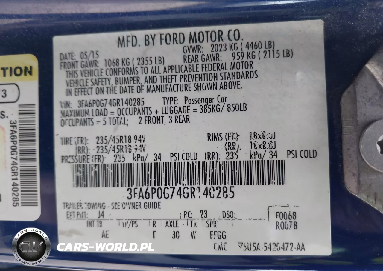 2016 Ford Fusion S VIN:3FA6P0G74GR140285 - 9