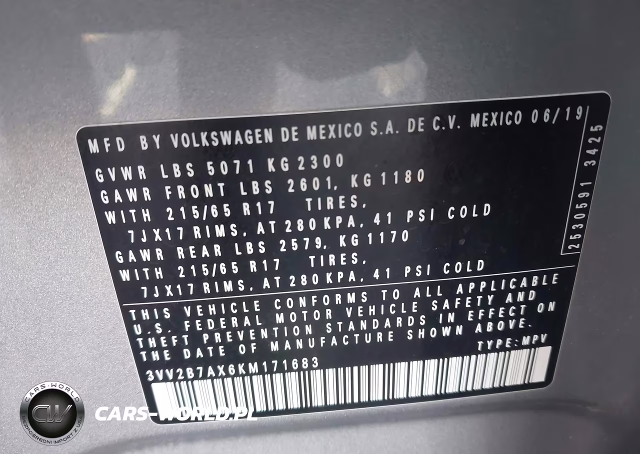 2019 Volkswagen Tiguan 2.0T Se-2.0T Sel-2.0T Sel R-Line-2.0T Sel R-Line Black VIN:3VV2B7AX6KM171683 - 9