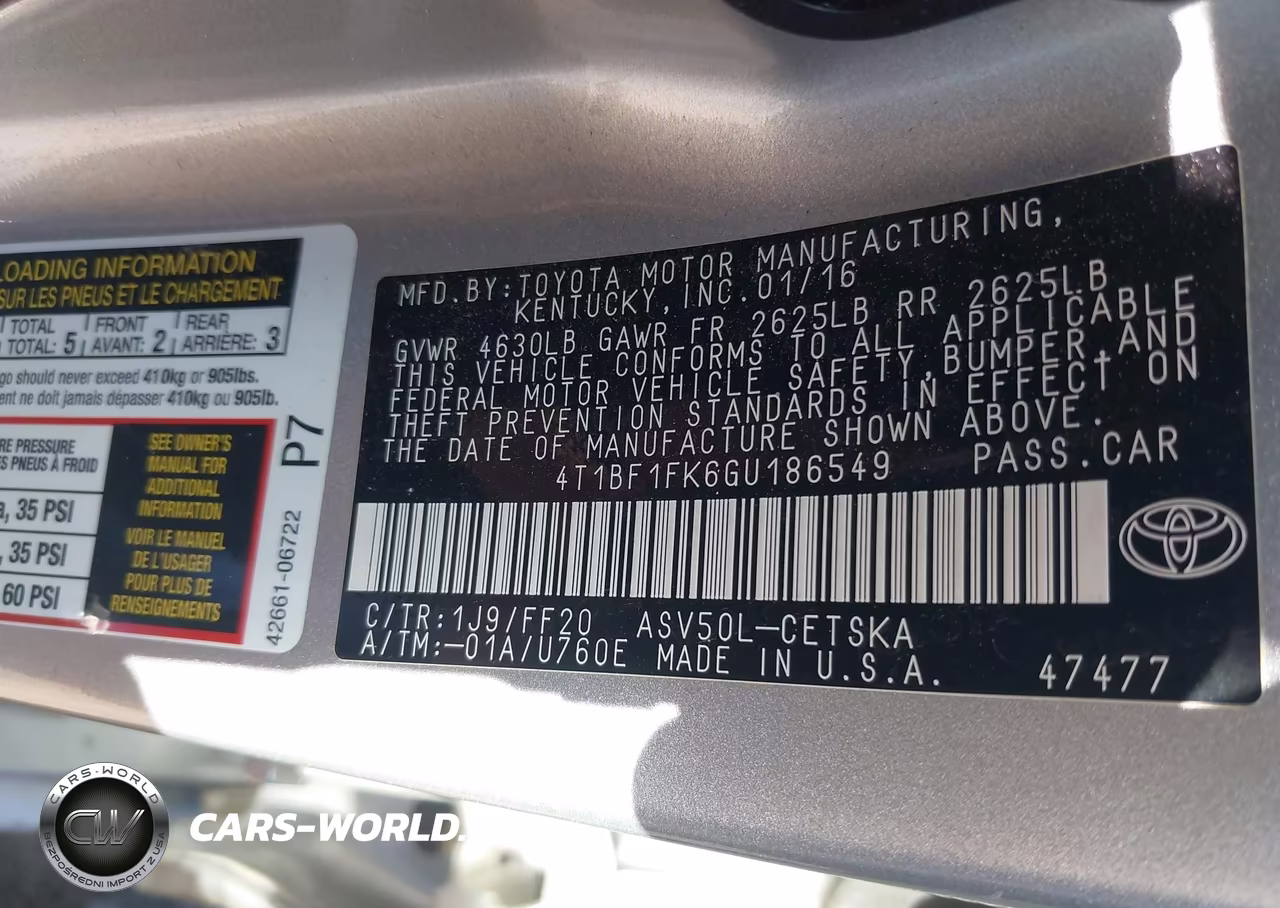 2016 Toyota Camry Se VIN:4T1BF1FK6GU186549 - 9