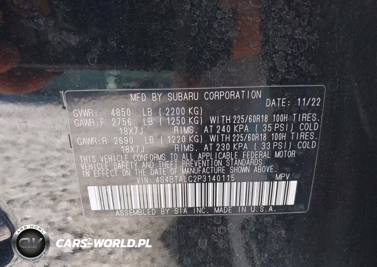2023 Subaru Outback Onyx Edition VIN:4S4BTALC2P3140115 - 9