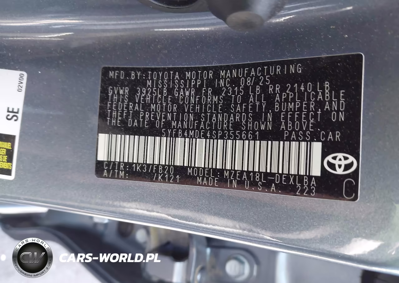 2025 Toyota Corolla Le VIN:5YFB4MDE4SP355661 - 9