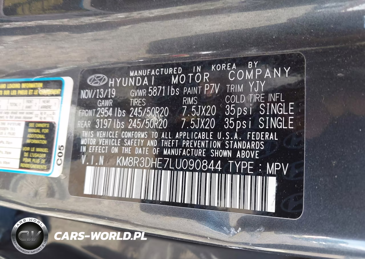 2020 Hyundai Palisade Sel VIN:KM8R3DHE7LU090844 - 9
