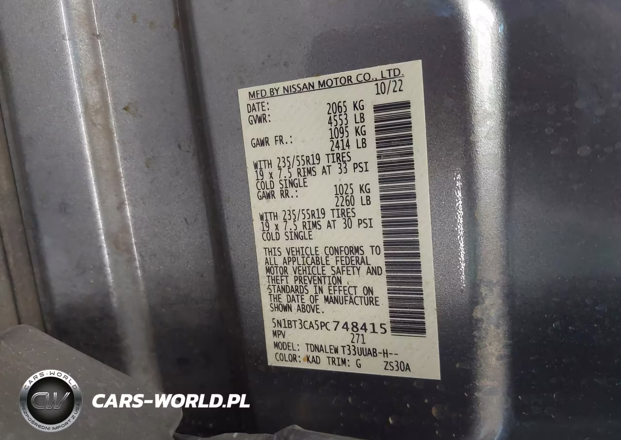 2023 Nissan Rogue Sl Fwd VIN:5N1BT3CA5PC748415 - 9