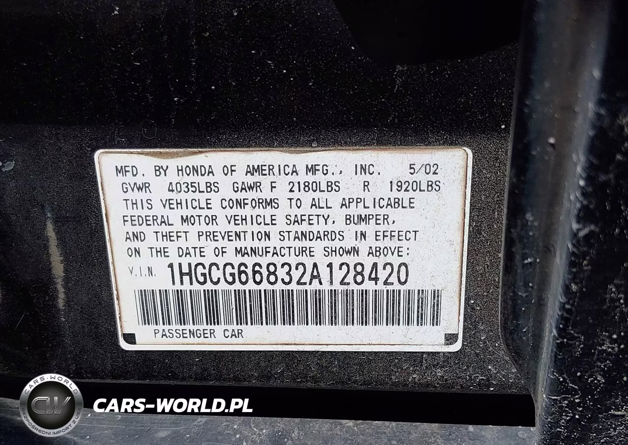 2002 Honda Accord 2.3 Ex-2.3 Se VIN:1HGCG66832A128420 - 9