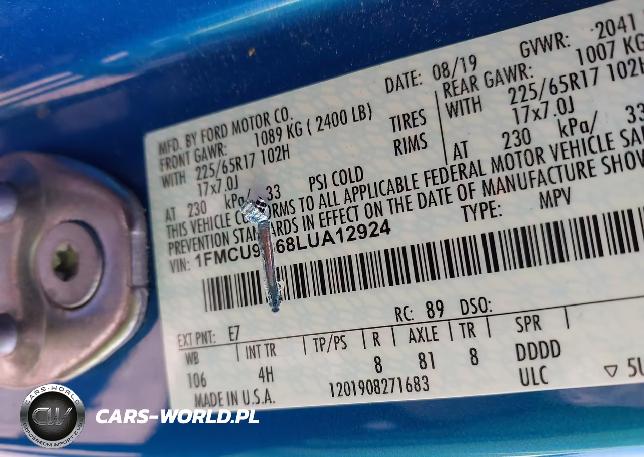 2020 Ford Escape Se VIN:1FMCU9G68LUA12924 - 9