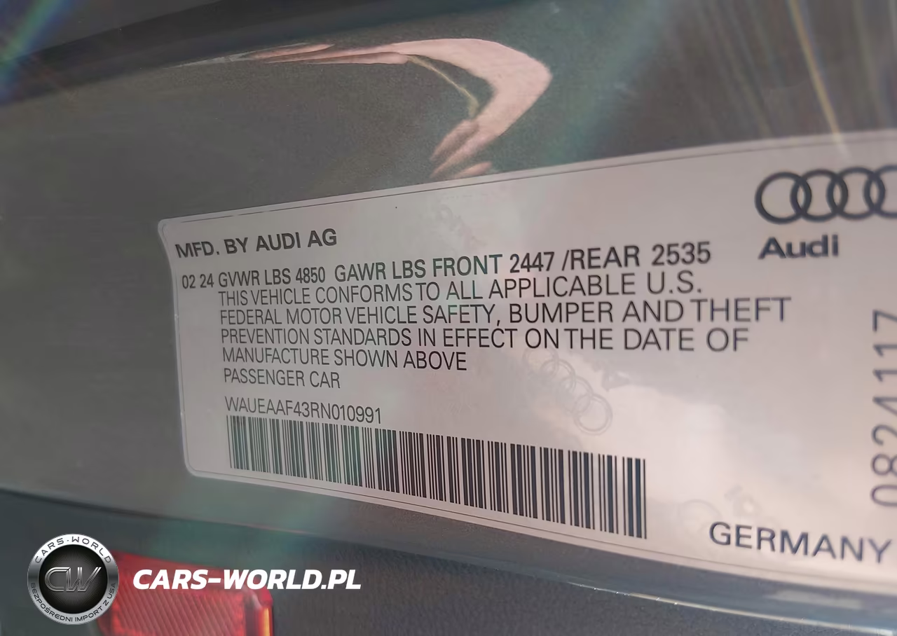 2024 Audi A4 Premium Plus 45 Tfsi S Line Quattro S Tronic VIN:WAUEAAF43RN010991 - 9