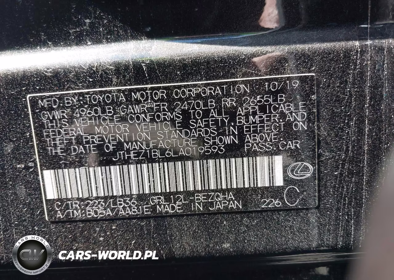 2020 Lexus Gs 350 F Sport VIN:JTHEZ1BL6LA019593 - 9