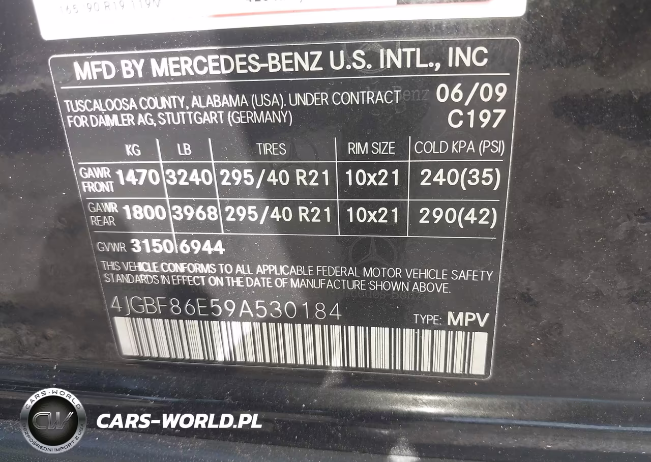 2009 Mercedes-Benz Gl 550 4Matic VIN:4JGBF86E59A530184 - 9