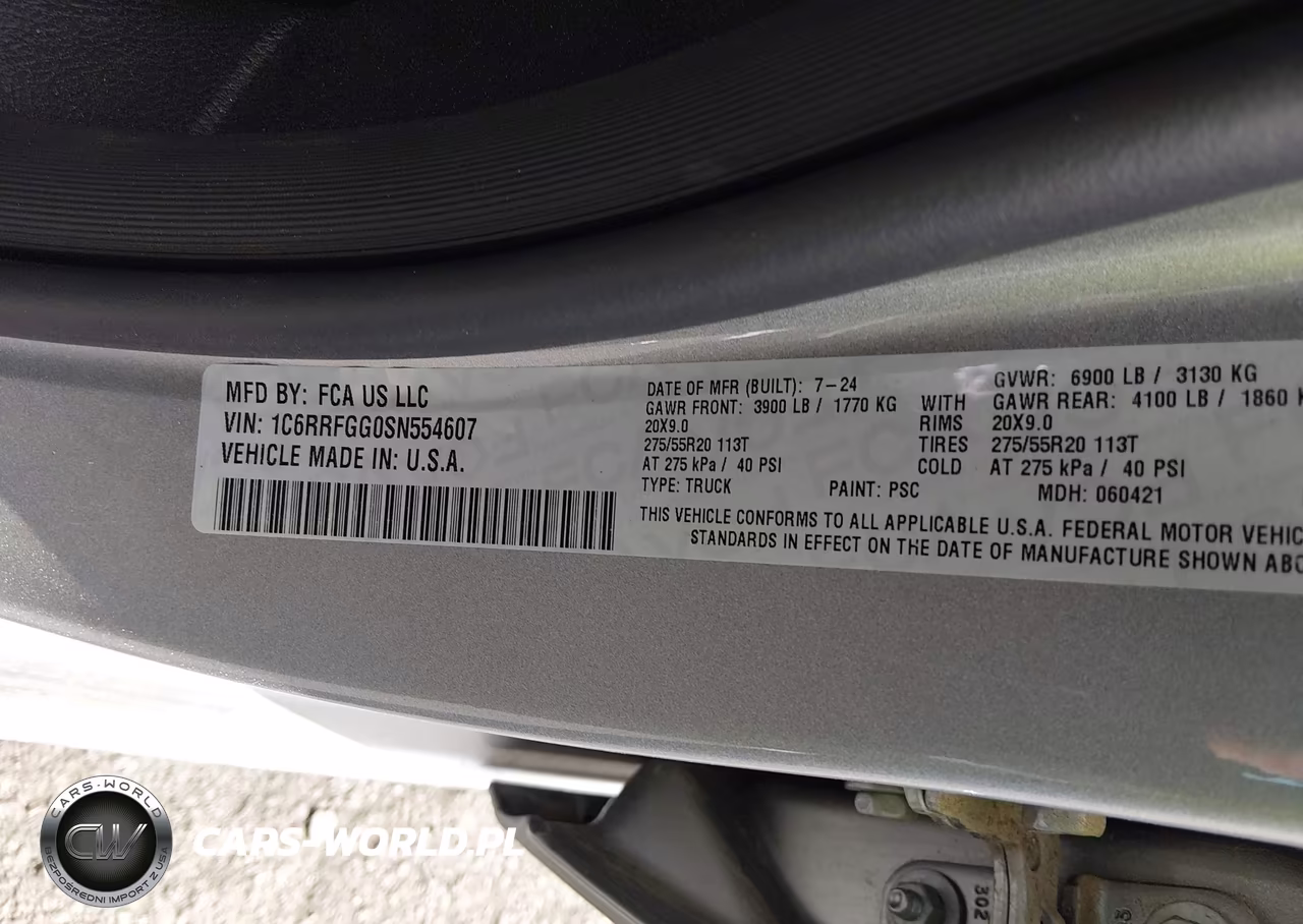 2025 Ram 1500 Tradesman VIN:1C6RRFGG0SN554607 - 9