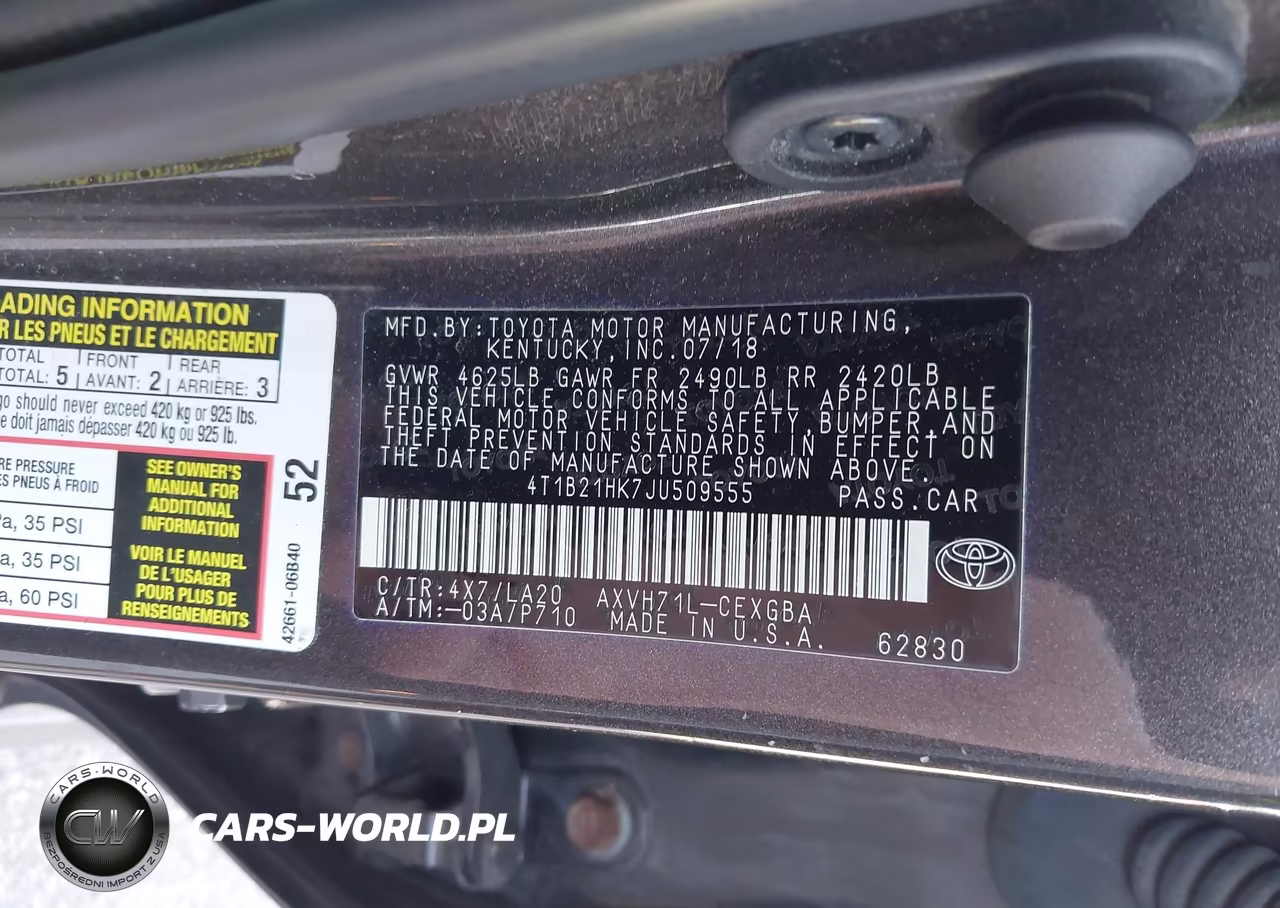 2018 Toyota Camry Hybrid Xle VIN:4T1B21HK7JU509555 - 9