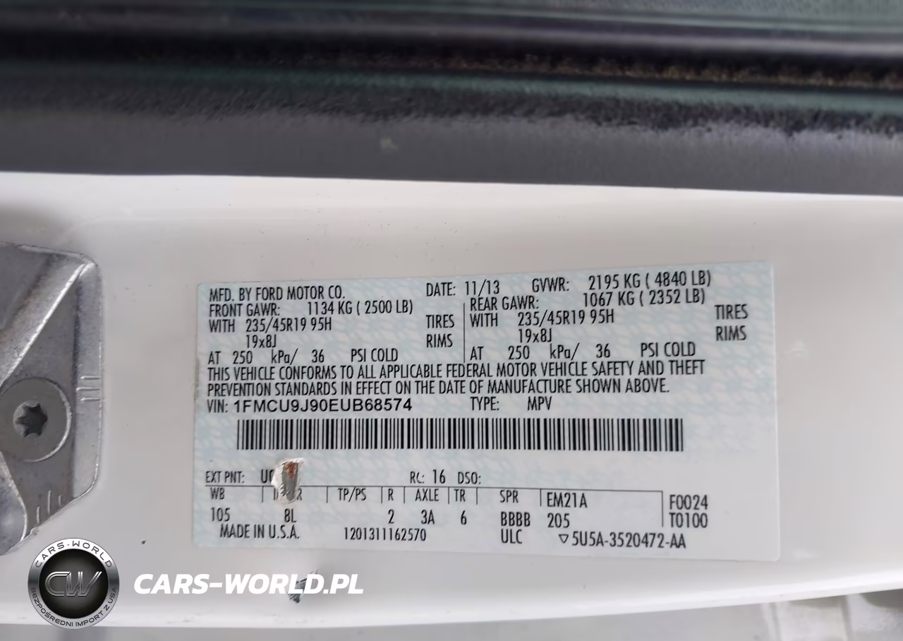 2014 Ford Escape Titanium VIN:1FMCU9J90EUB68574 - 9