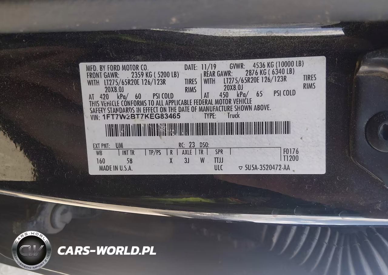 2019 Ford F-250 Lariat VIN:1FT7W2BT7KEG83465 - 9