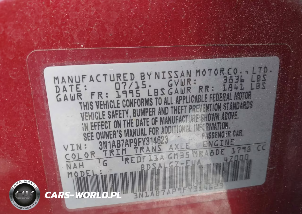 2015 Nissan Sentra Sl VIN:3N1AB7AP9FY314623 - 9