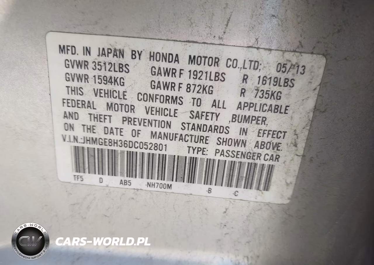 2013 Honda Fit VIN:JHMGE8H36DC052801 - 9