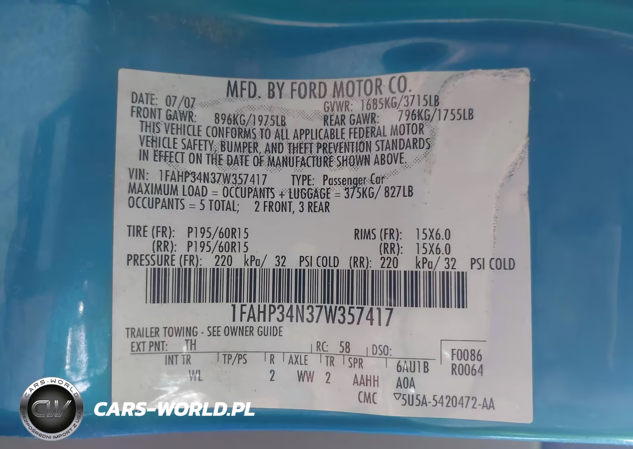 2007 Ford Focus S-Se-Ses VIN:1FAHP34N37W357417 - 9