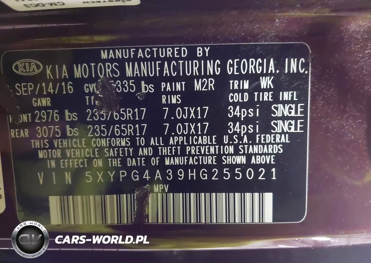 2017 Kia Sorento 2.4L Lx VIN:5XYPG4A39HG255021 - 9