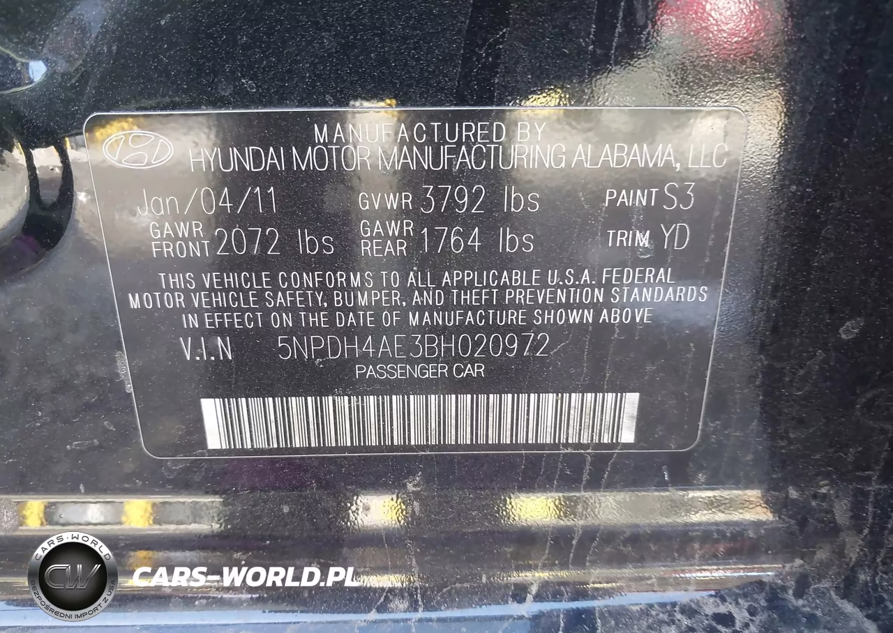 2011 Hyundai Elantra Limited VIN:5NPDH4AE3BH020972 - 9