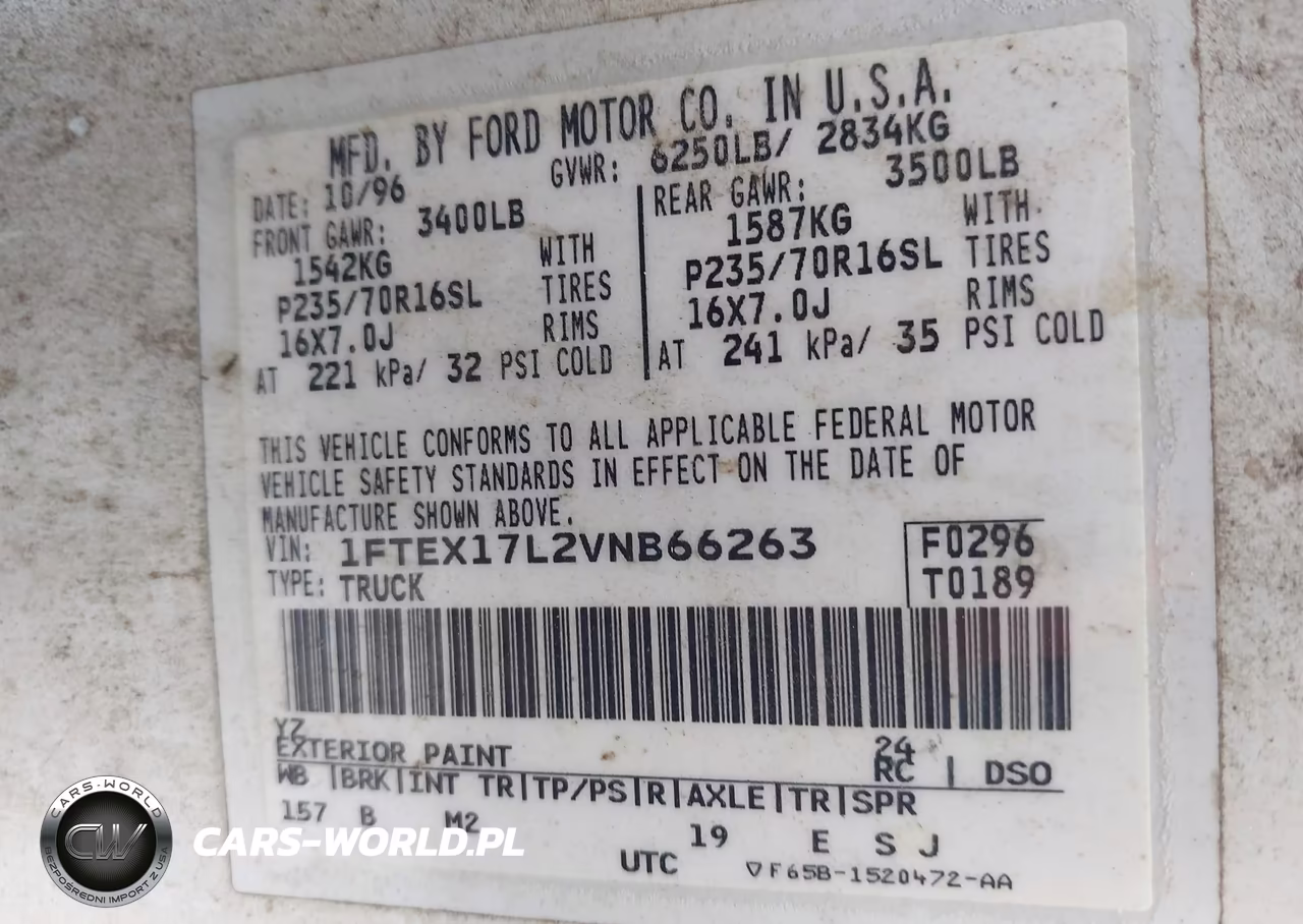 1997 Ford F-150 Lariat-Xl-Xlt VIN:1FTEX17L2VNB66263 - 9