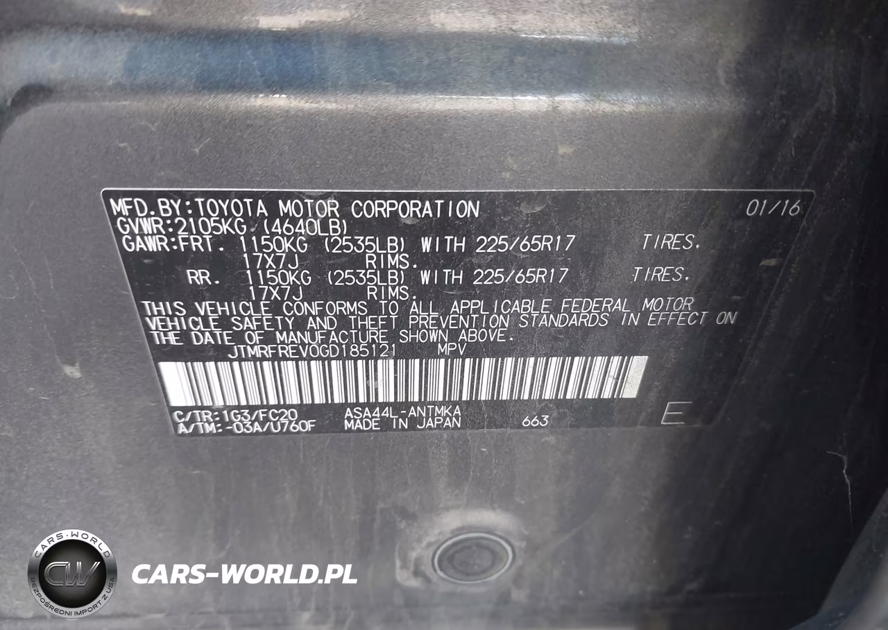 2016 Toyota Rav4 Xle VIN:JTMRFREV0GD185121 - 9