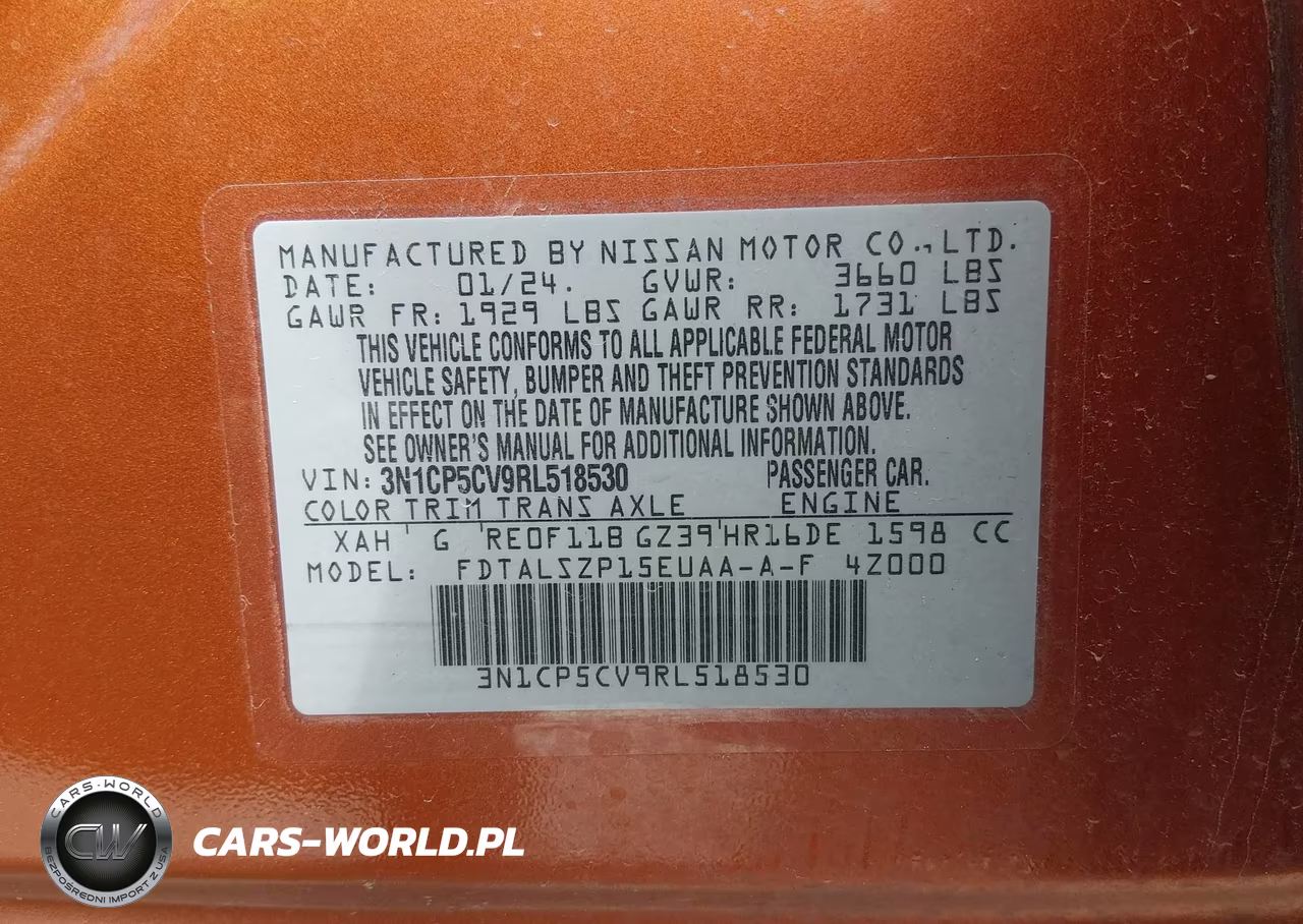 2024 Nissan Kicks Sv Xtronic Cvt VIN:3N1CP5CV9RL518530 - 9